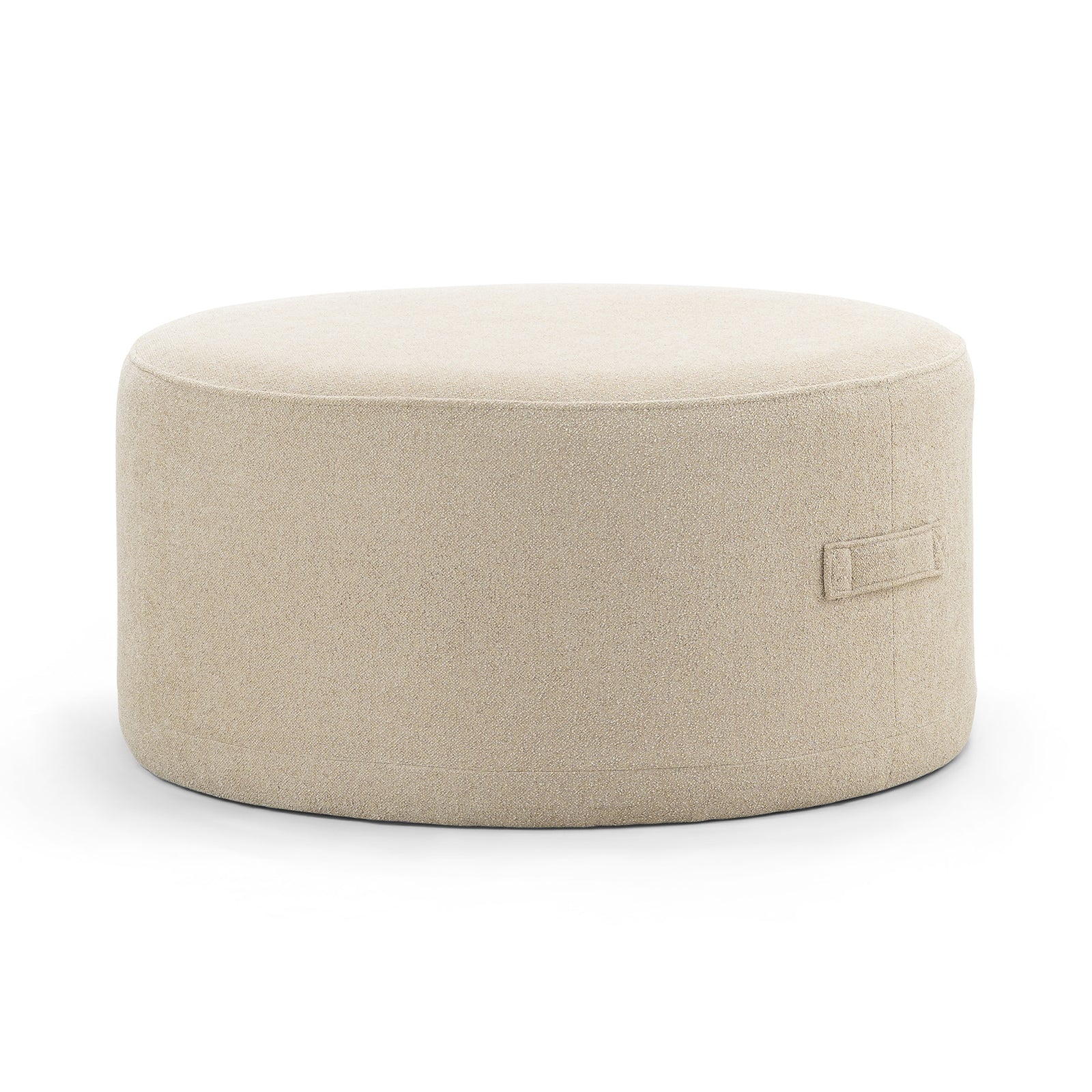 Mavelle 70cm Round Ottoman - Sand Beige Ottoman Eastern-Local