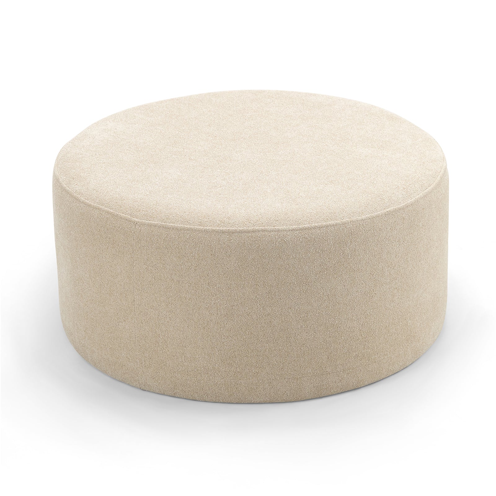 Mavelle 70cm Round Ottoman - Sand Beige Ottoman Eastern-Local