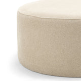 Mavelle 70cm Round Ottoman - Sand Beige Ottoman Eastern-Local