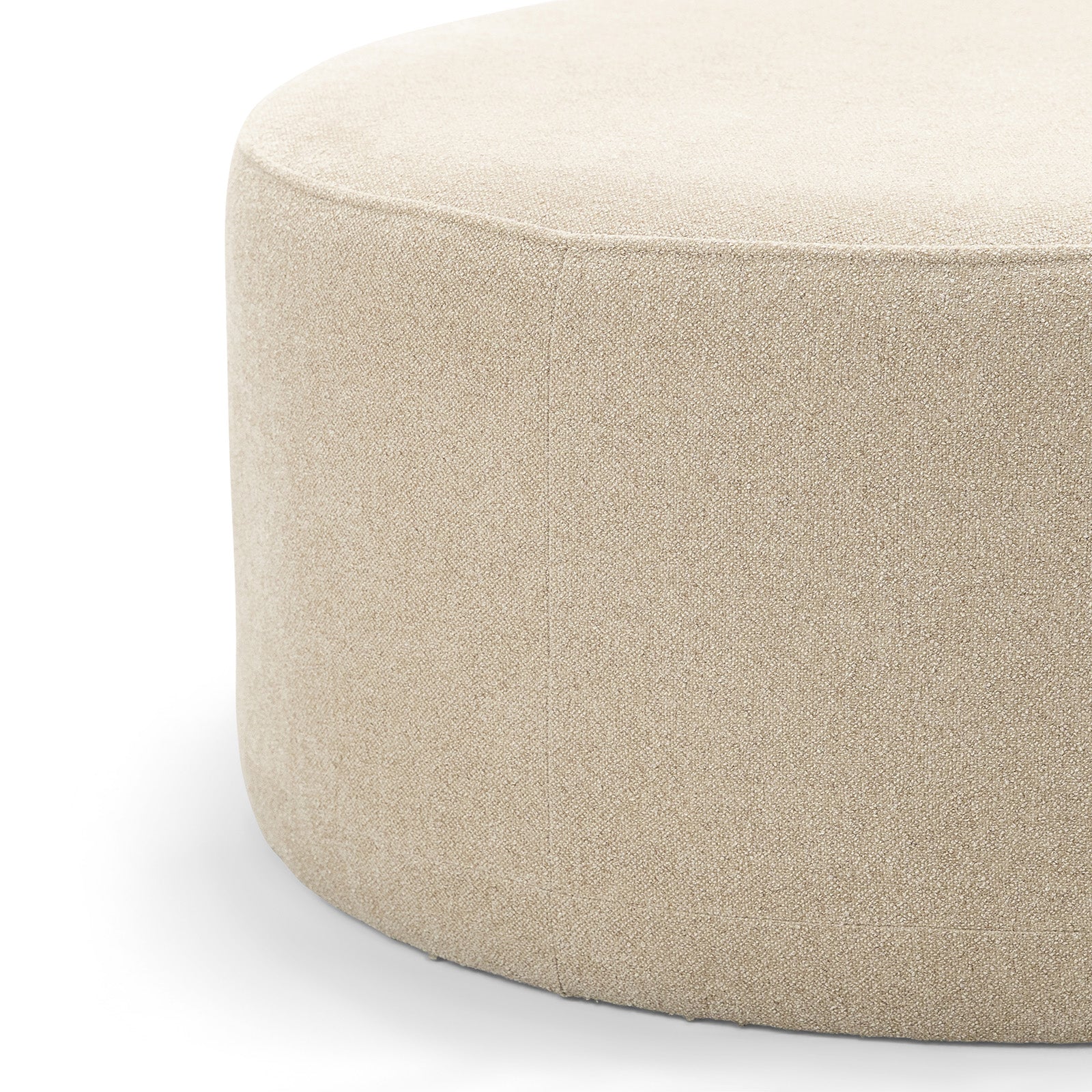 Mavelle 70cm Round Ottoman - Sand Beige Ottoman Eastern-Local