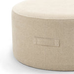 Mavelle 70cm Round Ottoman - Sand Beige Ottoman Eastern-Local