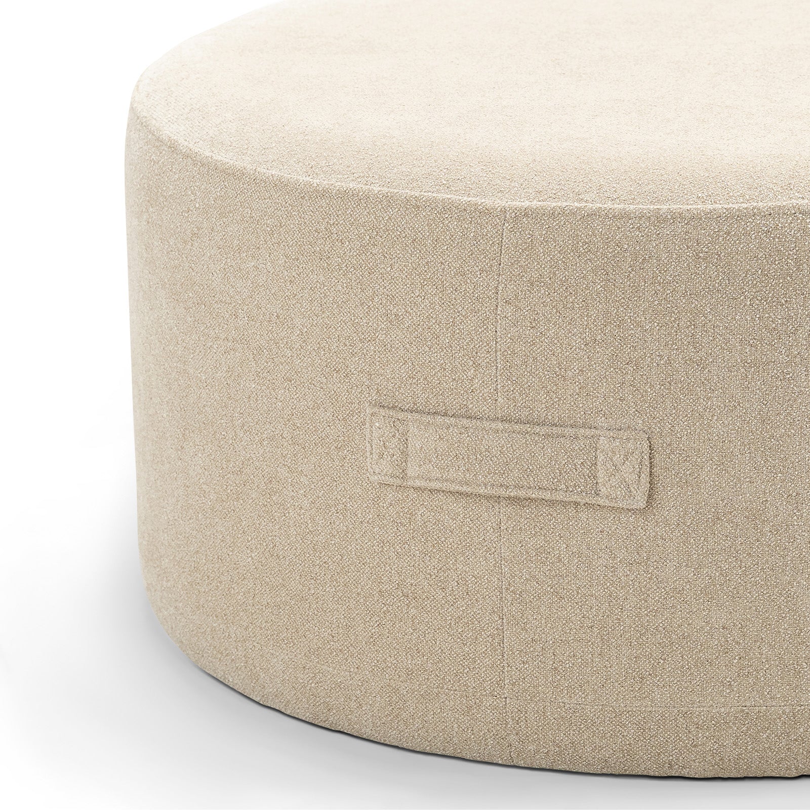 Mavelle 70cm Round Ottoman - Sand Beige Ottoman Eastern-Local