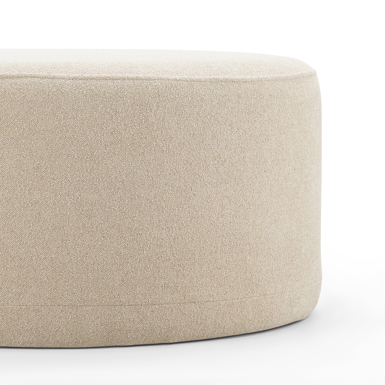 Mavelle 70cm Round Ottoman - Sand Beige Ottoman Eastern-Local