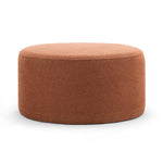 Mavelle 70cm Round Ottoman - Rust Orange Ottoman Eastern-Local