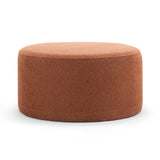Mavelle 70cm Round Ottoman - Rust Orange Ottoman Eastern-Local