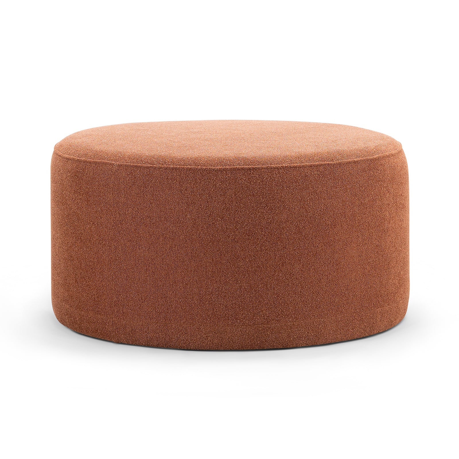 Mavelle 70cm Round Ottoman - Rust Orange Ottoman Eastern-Local