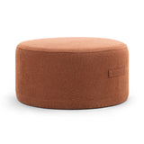 Mavelle 70cm Round Ottoman - Rust Orange Ottoman Eastern-Local