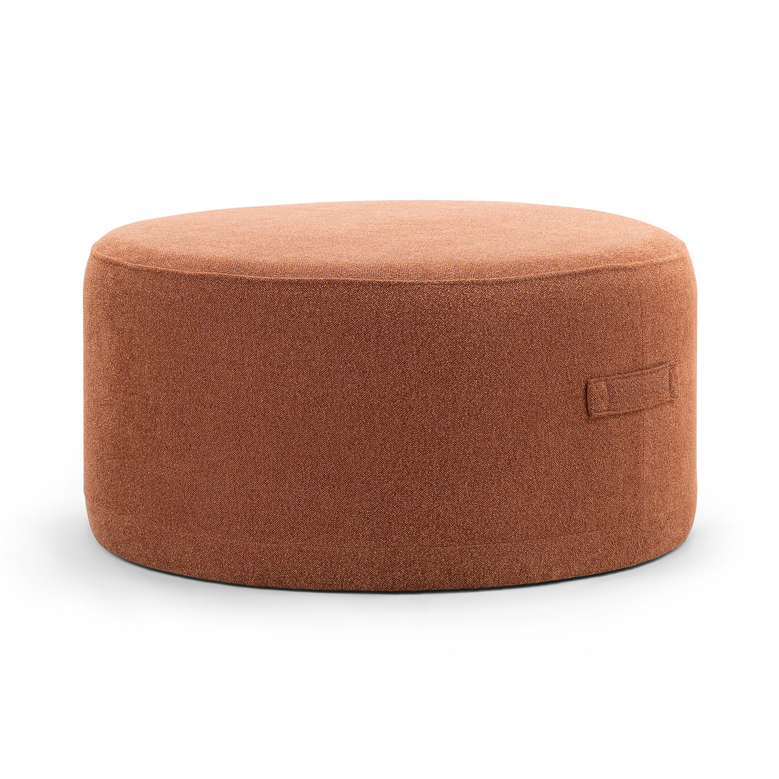 Mavelle 70cm Round Ottoman - Rust Orange Ottoman Eastern-Local