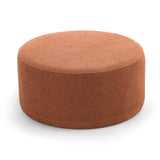 Mavelle 70cm Round Ottoman - Rust Orange Ottoman Eastern-Local