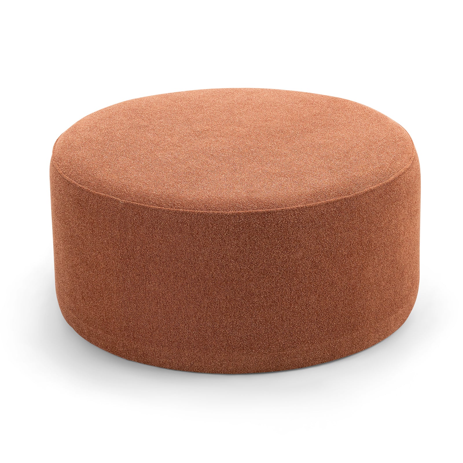 Mavelle 70cm Round Ottoman - Rust Orange Ottoman Eastern-Local