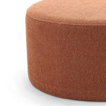 Mavelle 70cm Round Ottoman - Rust Orange Ottoman Eastern-Local