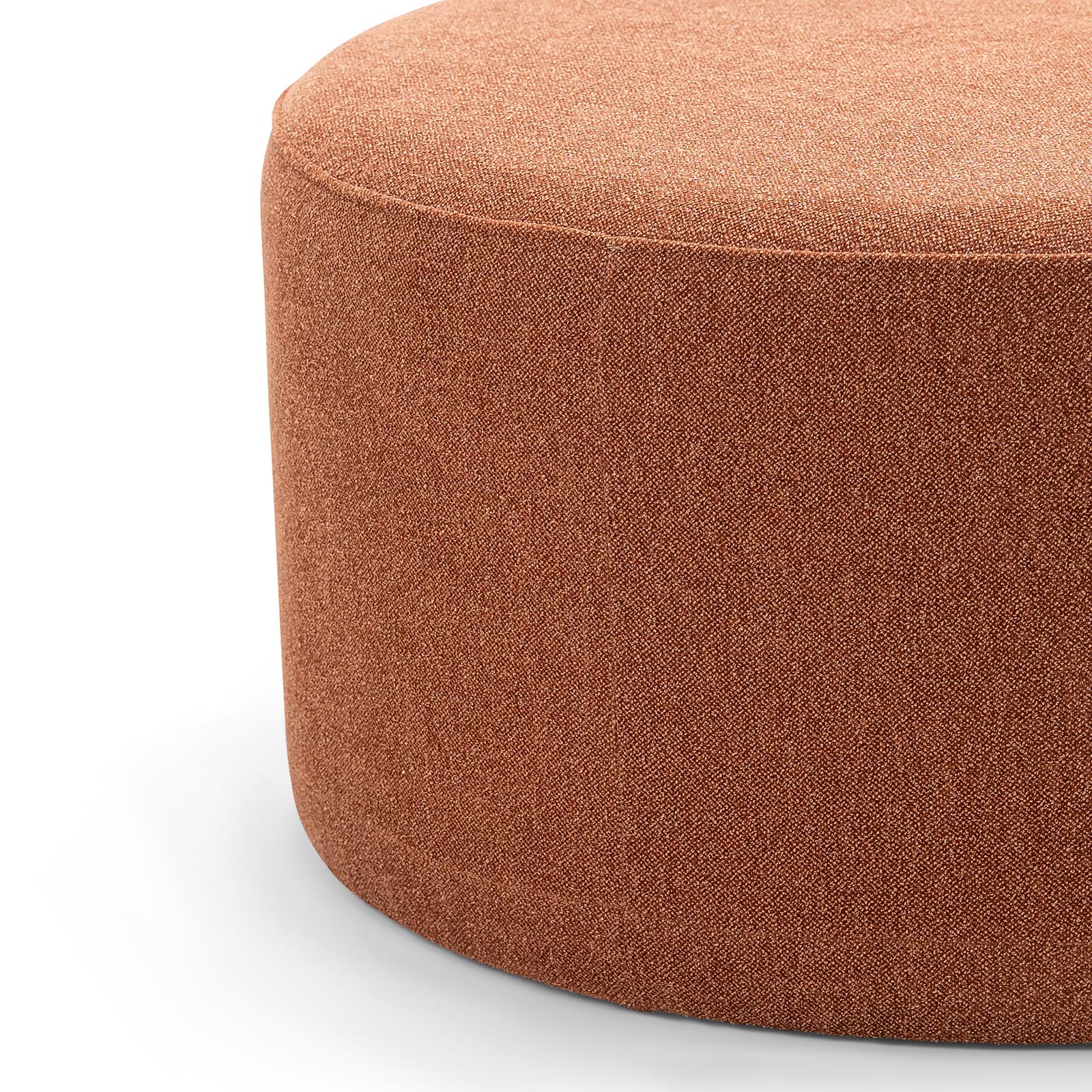 Mavelle 70cm Round Ottoman - Rust Orange Ottoman Eastern-Local