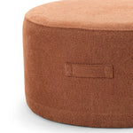 Mavelle 70cm Round Ottoman - Rust Orange Ottoman Eastern-Local