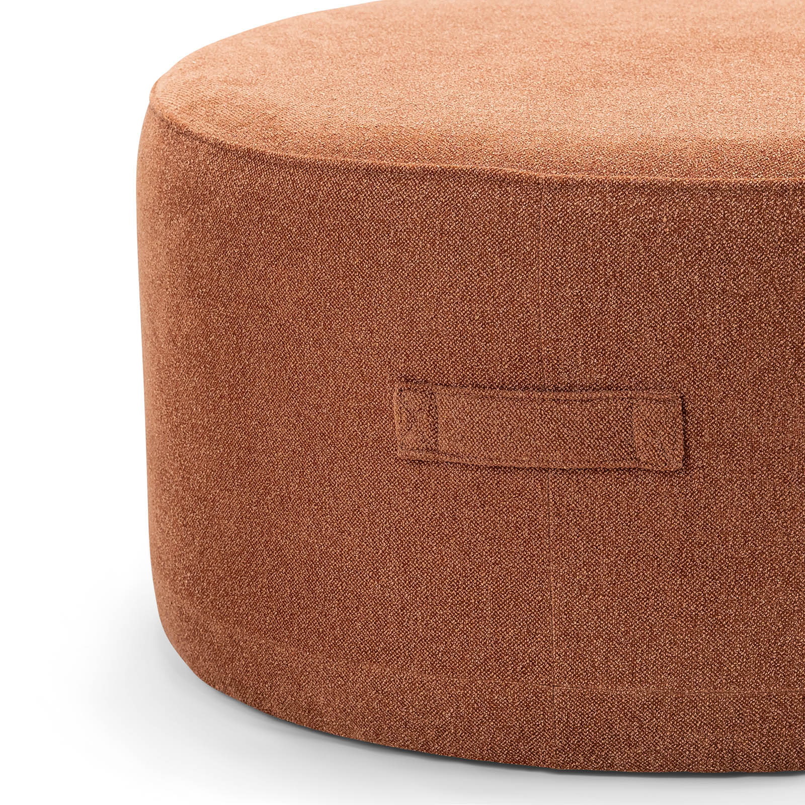 Mavelle 70cm Round Ottoman - Rust Orange Ottoman Eastern-Local