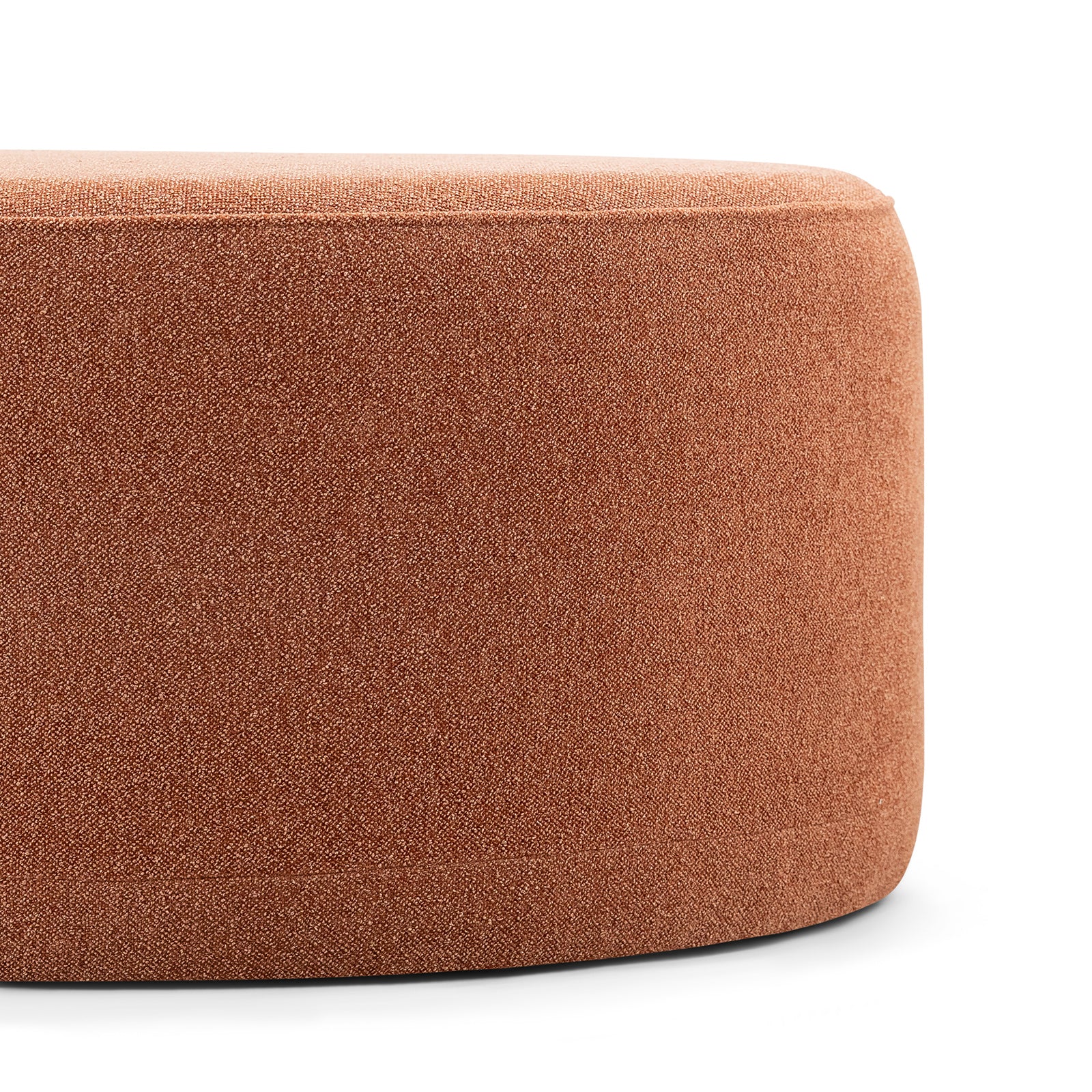 Mavelle 70cm Round Ottoman - Rust Orange Ottoman Eastern-Local