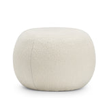 Raven 50cm Round Ottoman - Bouclé Cream Ottoman Eastern-Local