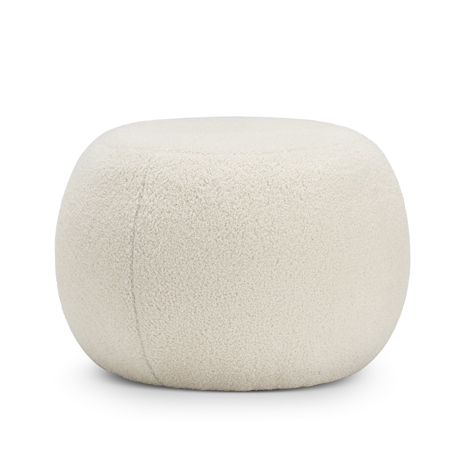 Raven 50cm Round Ottoman - Bouclé Cream Ottoman Eastern-Local