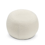 Raven 50cm Round Ottoman - Bouclé Cream Ottoman Eastern-Local