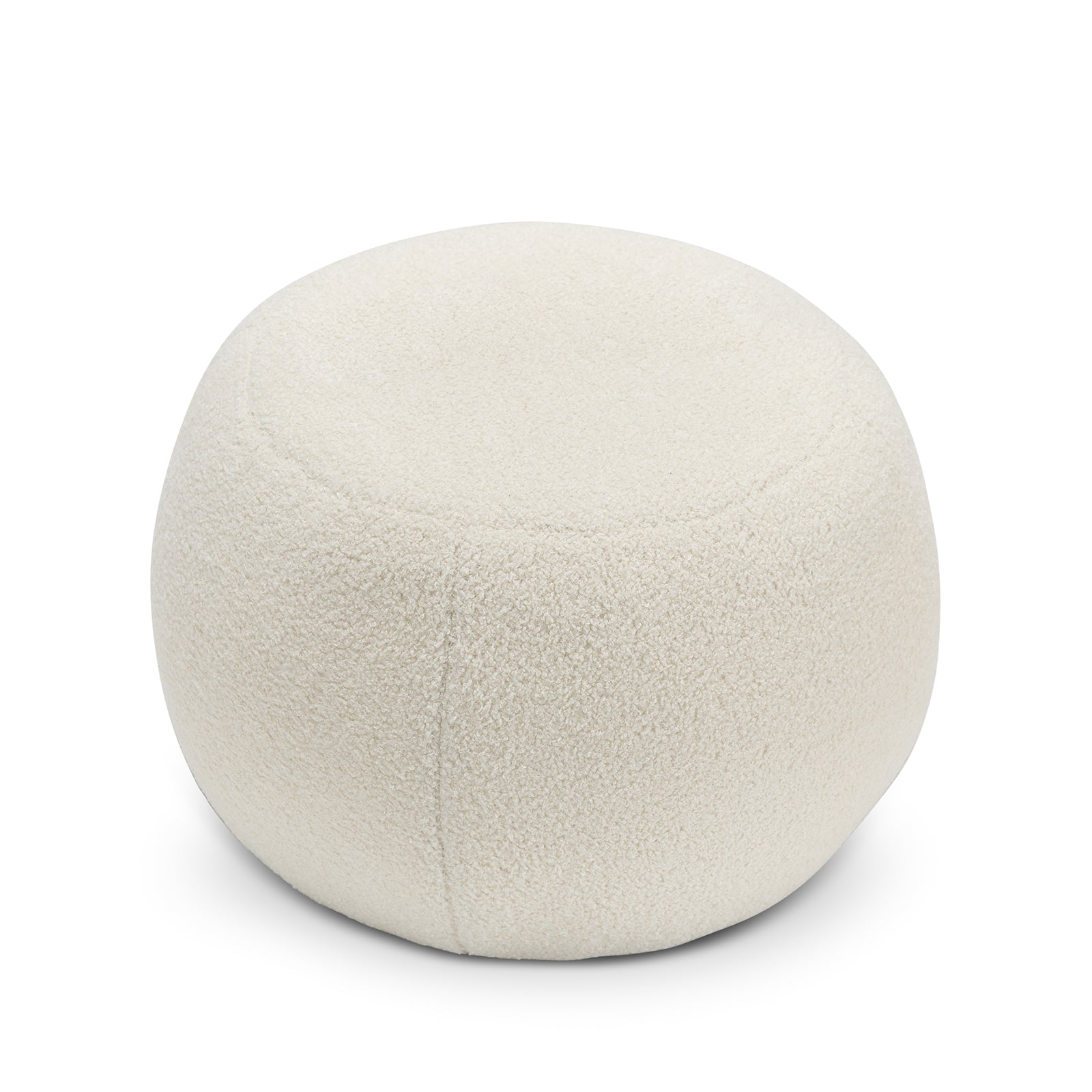 Raven 50cm Round Ottoman - Bouclé Cream Ottoman Eastern-Local
