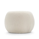 Raven 50cm Round Ottoman - Bouclé Cream Ottoman Eastern-Local