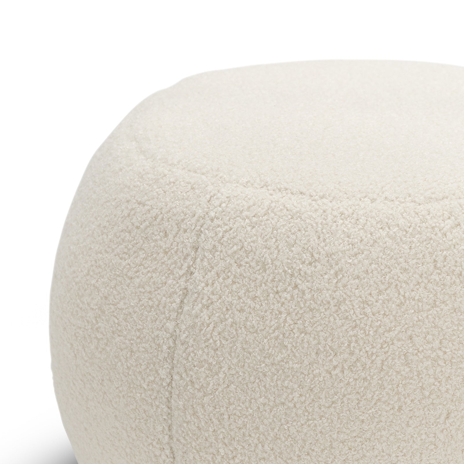 Raven 50cm Round Ottoman - Bouclé Cream Ottoman Eastern-Local