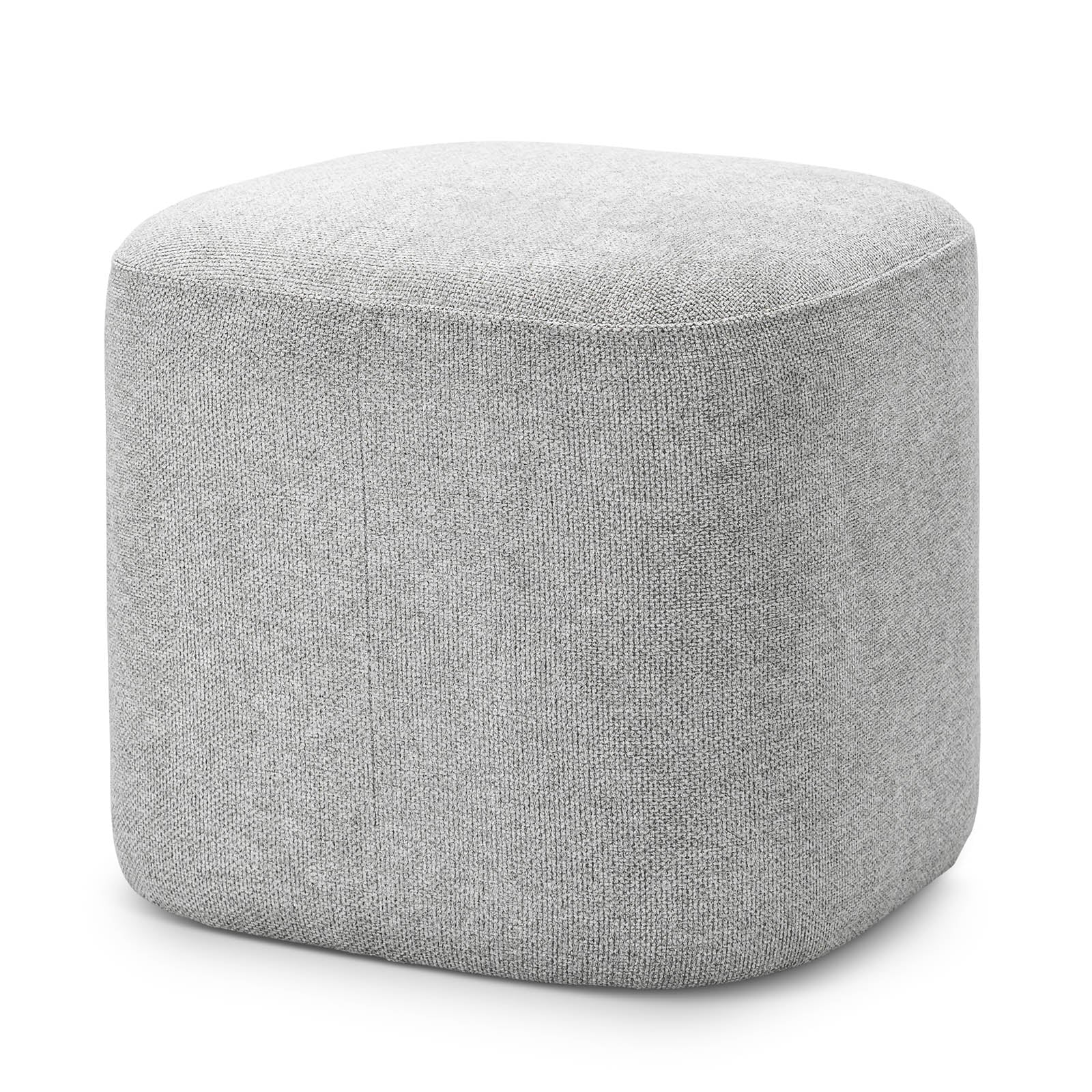Kelsa 41cm Square Ottoman - Hail Grey Ottoman Eastern-Local