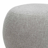 Raven 50cm Round Ottoman - Light Grey