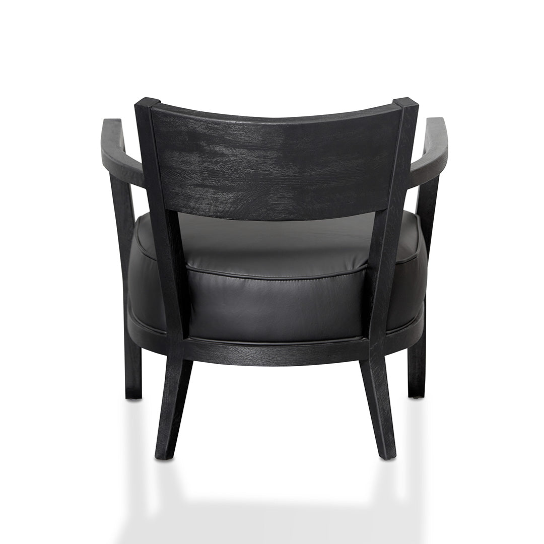 Wendell Leather Armchair - Full Black - Last One Armchair Chic-Core