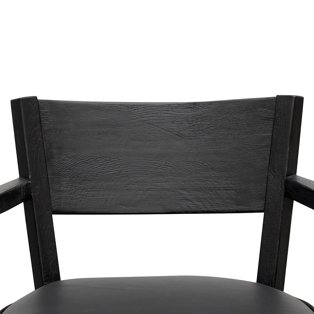 Wendell Leather Armchair - Full Black - Last One Armchair Chic-Core