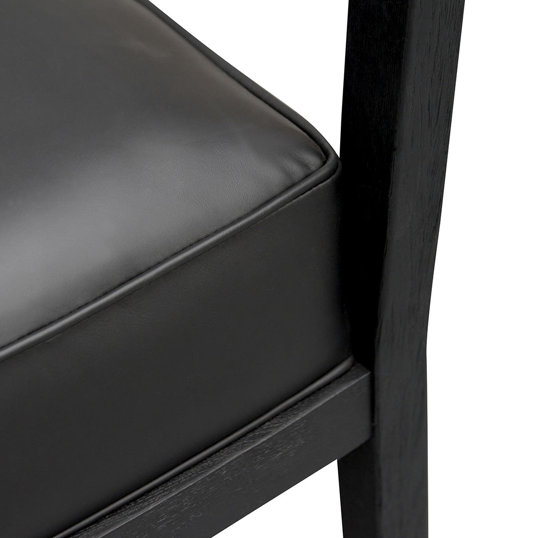 Wendell Leather Armchair - Full Black - Last One Armchair Chic-Core