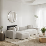 Casey 3 Seater Left Chaise Sofa - Sterling Sand Chaise Lounge Casa-Core