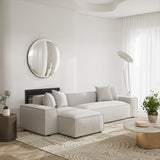 Casey 3 Seater Left Chaise Sofa - Sterling Sand Chaise Lounge Casa-Core