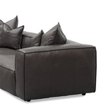 Loft 4 Seater Sofa with Cushion and Pillow - Shadow Grey Leather Sofa K Sofa-Core   