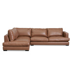 Lucinda 4 Seater Left Chaise Sofa - Caramel Brown Leather - Last One Chaise Lounge K Sofa-Core