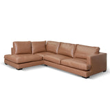 Lucinda 4 Seater Left Chaise Sofa - Caramel Brown Leather - Last One Chaise Lounge K Sofa-Core