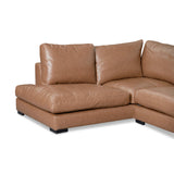 Lucinda 4 Seater Left Chaise Sofa - Caramel Brown Leather - Last One Chaise Lounge K Sofa-Core