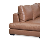 Lucinda 4 Seater Left Chaise Sofa - Caramel Brown Leather - Last One Chaise Lounge K Sofa-Core