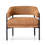 Walton Ginger Brown Fabric Armchair - Black Legs