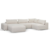 Oliver Modular Chaise Fabric Sofa - Taupe Beige Chaise Lounge K Sofa-Core   