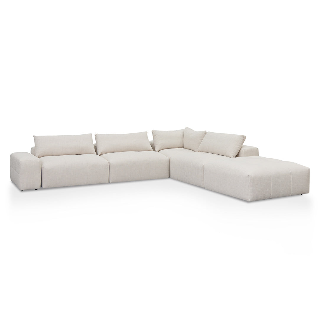 Oliver Modular Chaise Fabric Sofa - Taupe Beige Chaise Lounge K Sofa-Core   