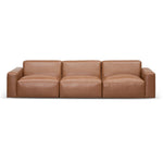 Manuela 4 Seater Sofa - Caramel Brown Leather Sofa K Sofa-Core   