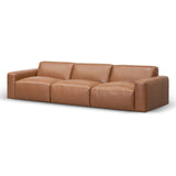 Manuela 4 Seater Sofa - Caramel Brown Leather Sofa K Sofa-Core   