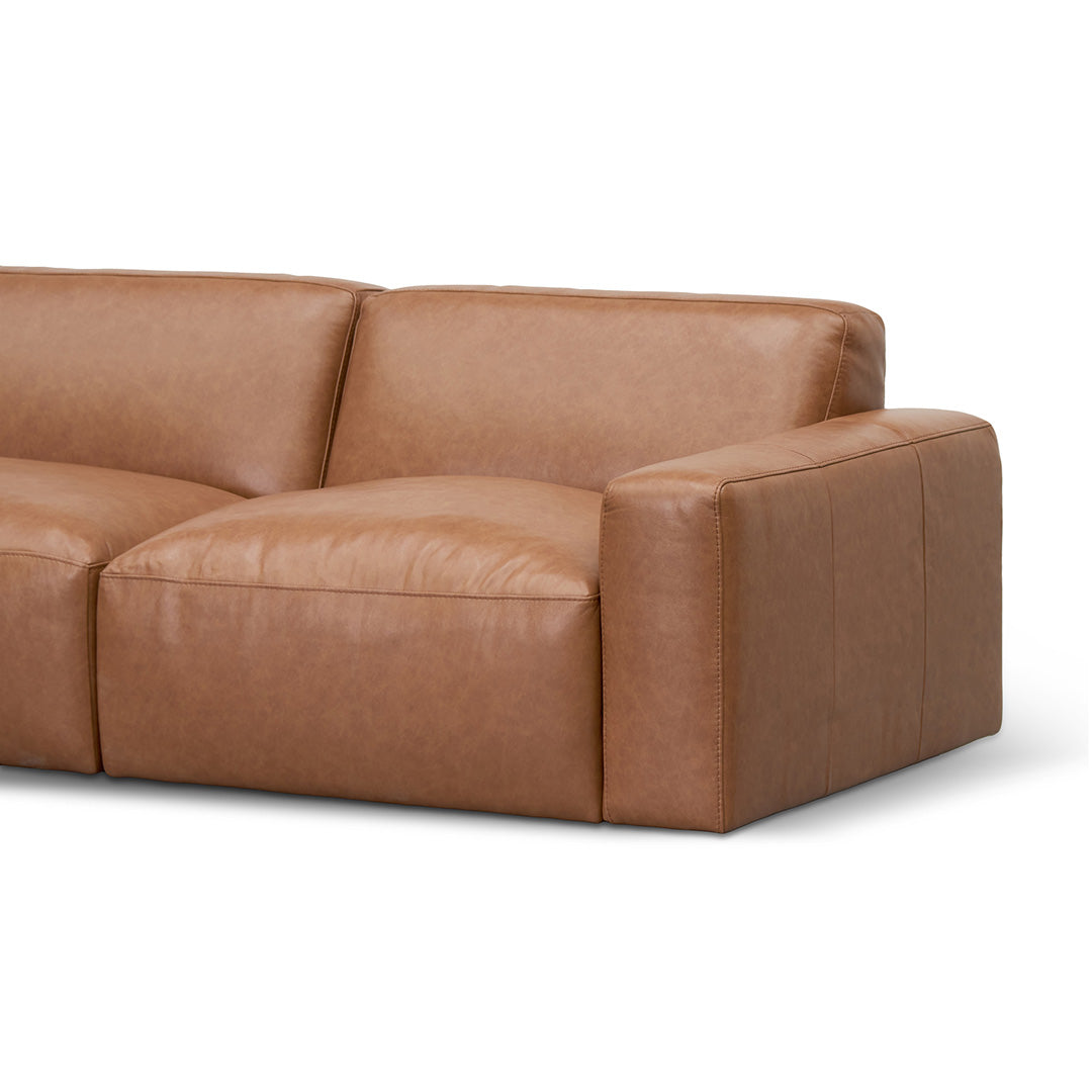 Manuela 4 Seater Sofa - Caramel Brown Leather Sofa K Sofa-Core   