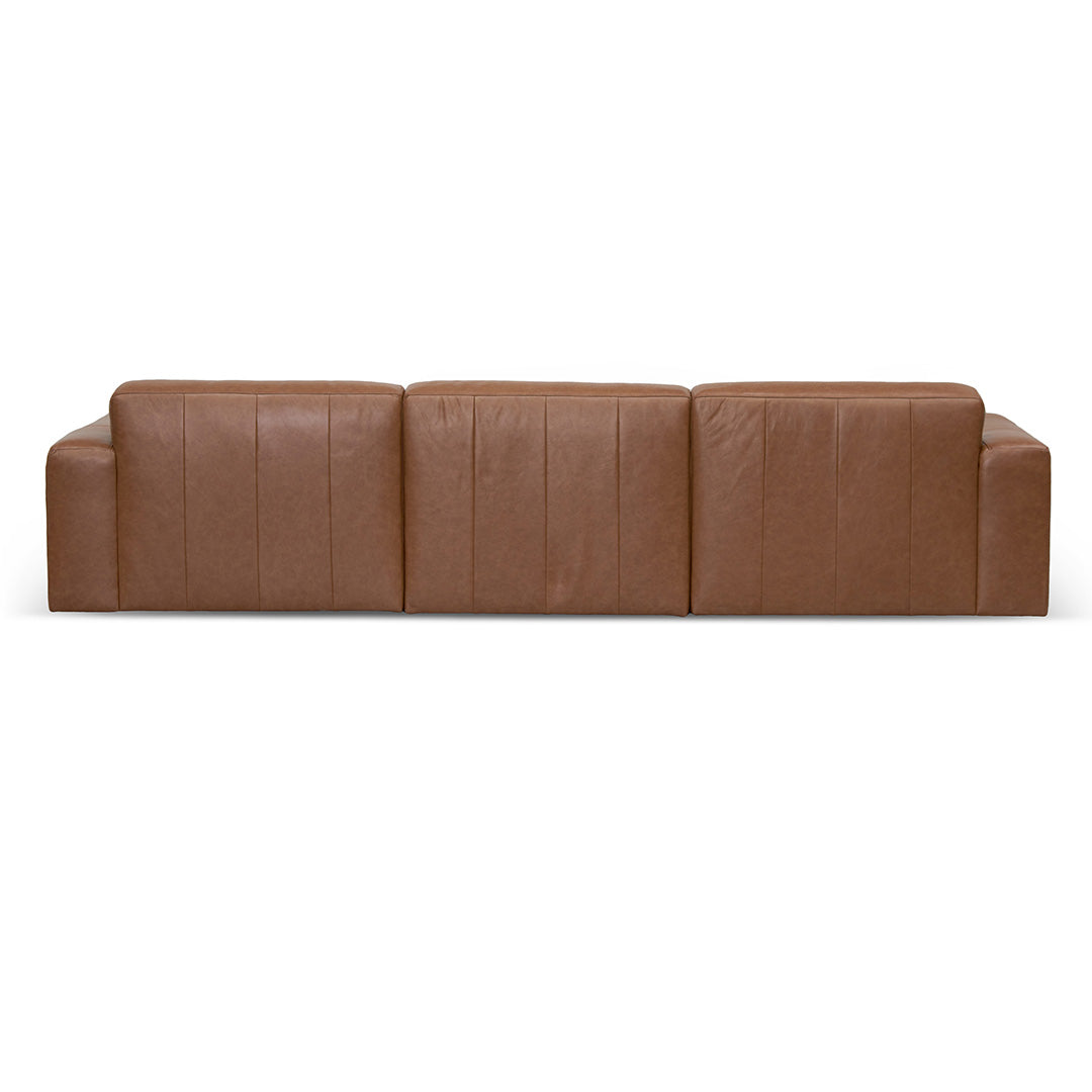 Manuela 4 Seater Sofa - Caramel Brown Leather Sofa K Sofa-Core   