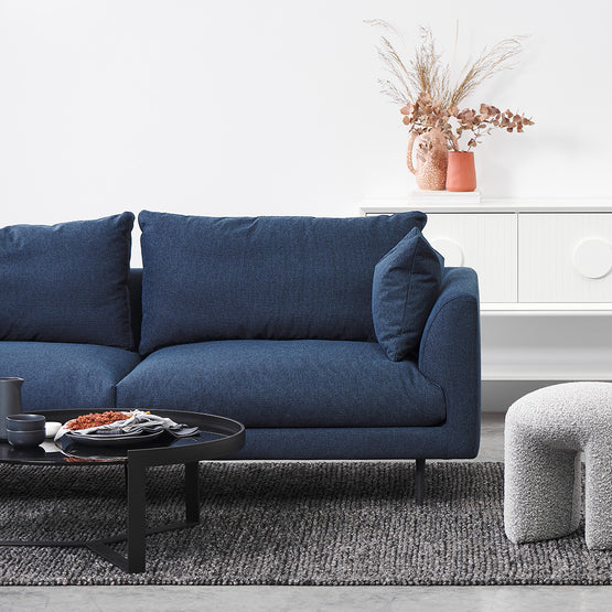 Arlette 4 Seater Fabric Sofa - Navy Blue