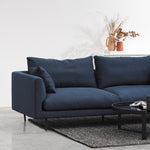 Arlette 4 Seater Fabric Sofa - Navy Blue