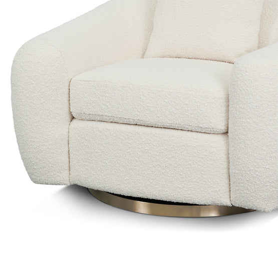 Howard Swivel Armchair - Ivory White Boucle Armchair Forever-Core   