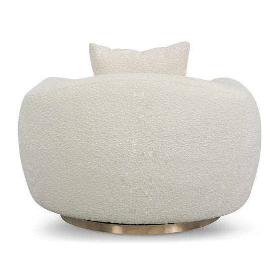 Howard Swivel Armchair - Ivory White Boucle Armchair Forever-Core   