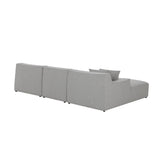 Marlin 3 Seater Left Chaise Fabric Sofa - Clay Grey Chaise Lounge Yay Sofa-Core   