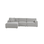 Marlin 3 Seater Left Chaise Fabric Sofa - Clay Grey Chaise Lounge Yay Sofa-Core   